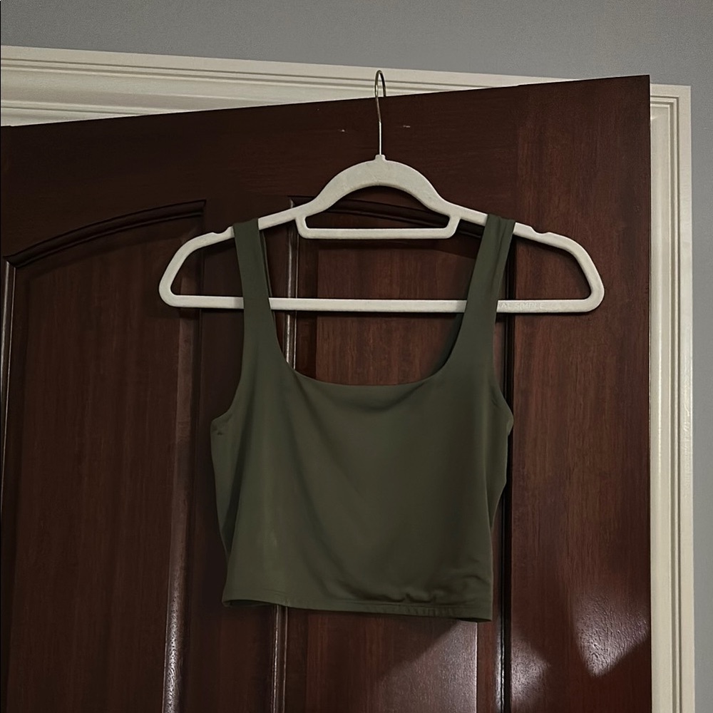 Dark green express body contour tank top ￼